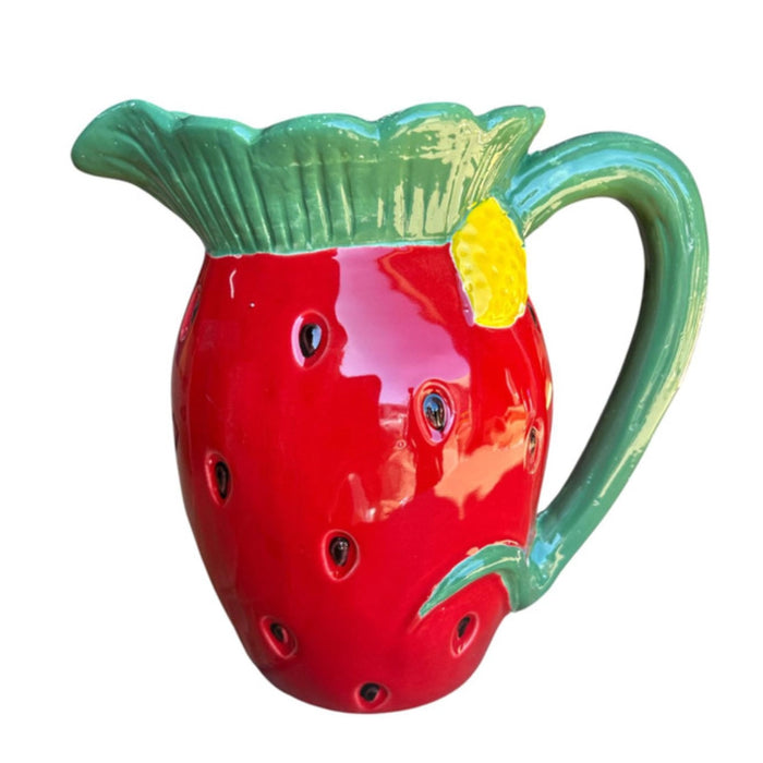 Ceramic Strawberry Decorative Jug 19 cm
