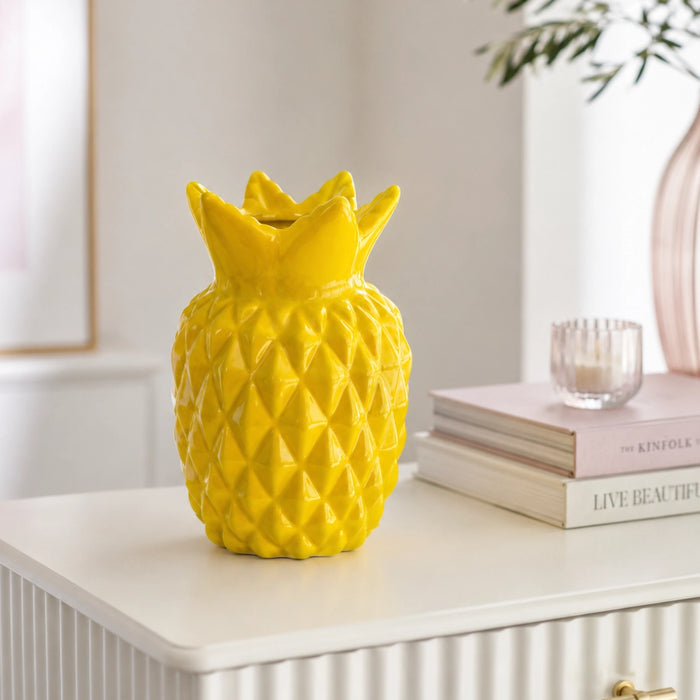 Ceramic Yellow Vase – Pineapple