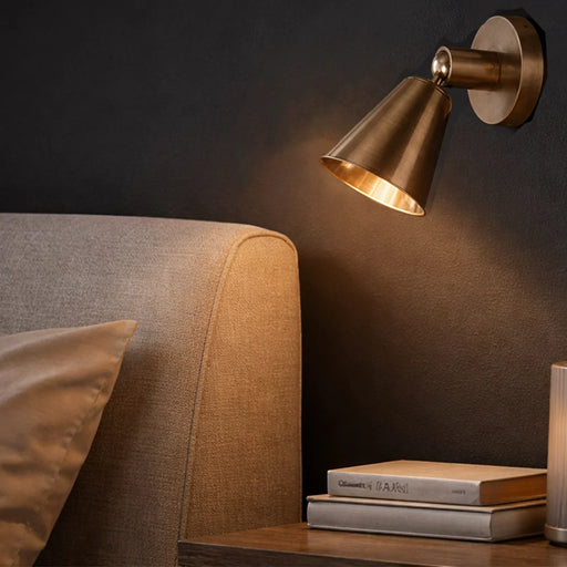 elevenpast reading light Adjustable Metal Wall Spotlight  – Antique Brass or Silver Industrial Reading Light