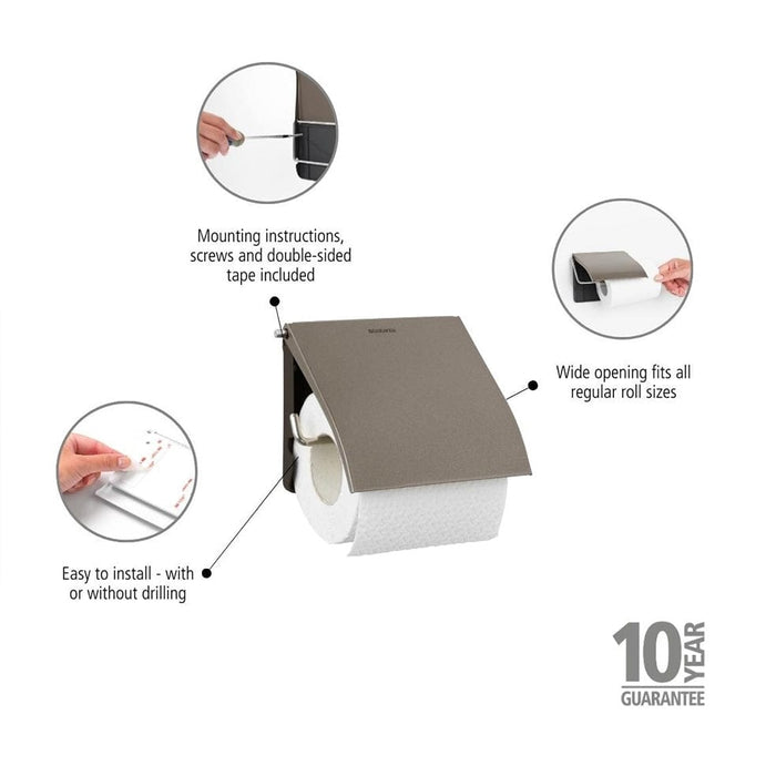 Brabantia toilet roll holder ReNew Toilet Roll Holder - Platinum | Soft Beige