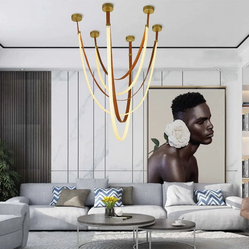 elevenpast rope LED pendant light Aurea Leather Loop LED Pendant Light - 2m | 2.5m | 3m