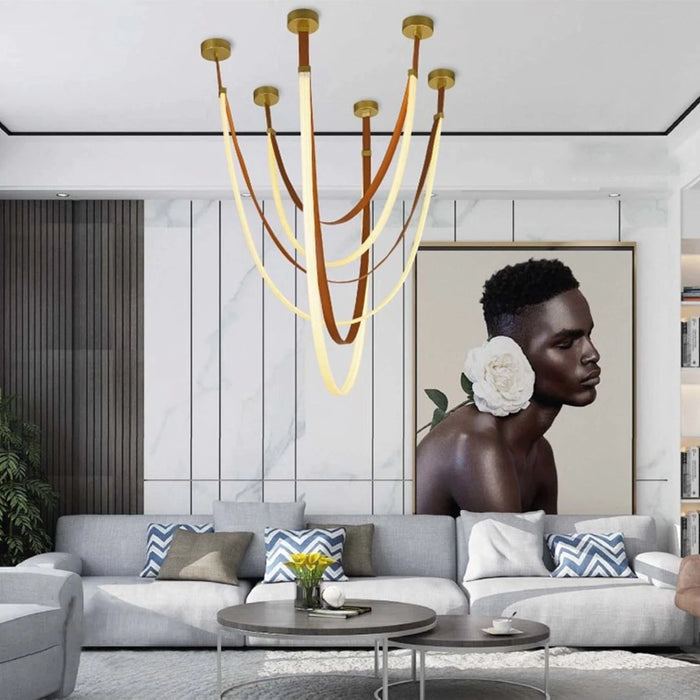 elevenpast rope LED pendant light Aurea Leather Loop LED Pendant Light - 2m | 2.5m | 3m