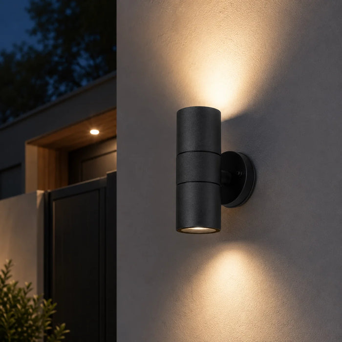elevenpast Wall Light Ellies Ash Series AC Dual Beam Outdoor Wall Light - GU10 Base White | Black