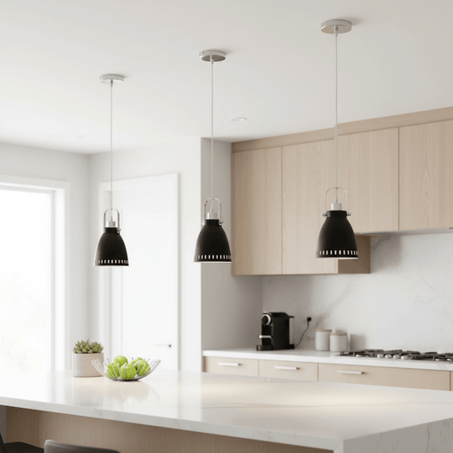 elevenpast pendant light Giovani Polished Chrome Pendant Light - Black | Satin Nickel | White