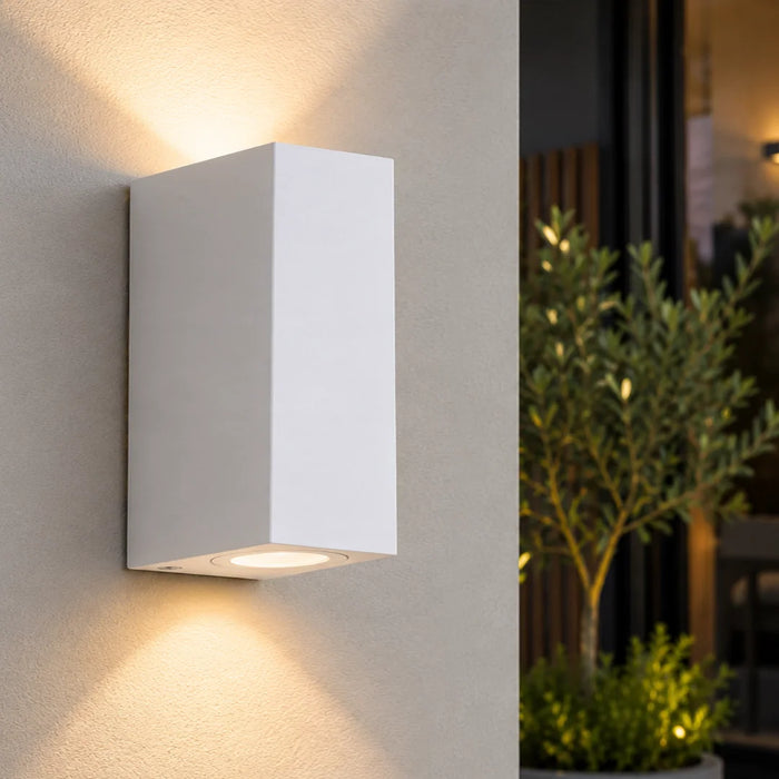 Spazio Wall Light Block Aluminium Up and Down Wall Light Black | White