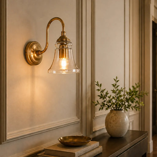 elevenpast Wall Light Industrial Glass Wall Light – Antique Brass | Antique Silver