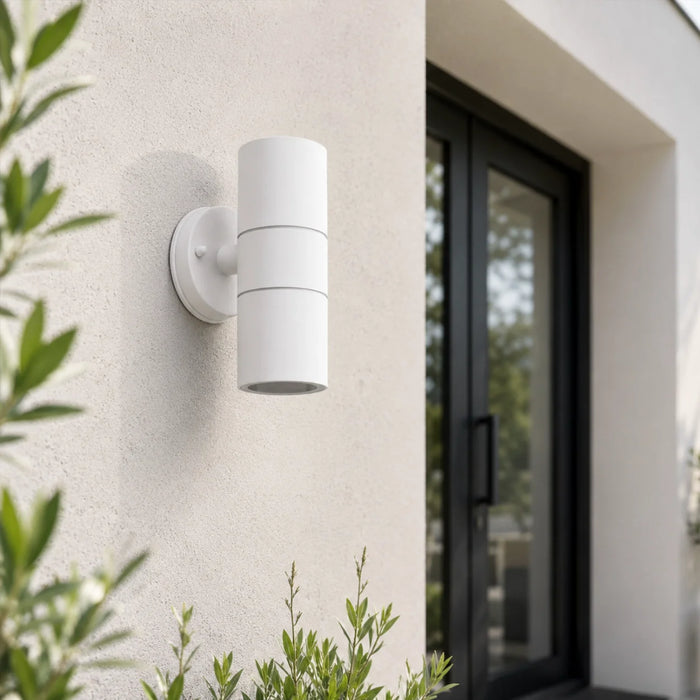 elevenpast Wall Light Ellies Ash Series AC Dual Beam Outdoor Wall Light - GU10 Base White | Black