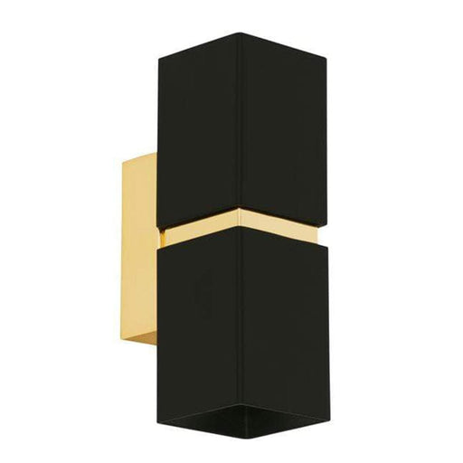 elevenpast lighting Black&Gold Passa Metal Square Wall Light Black | Brown W180BG 9002759953737
