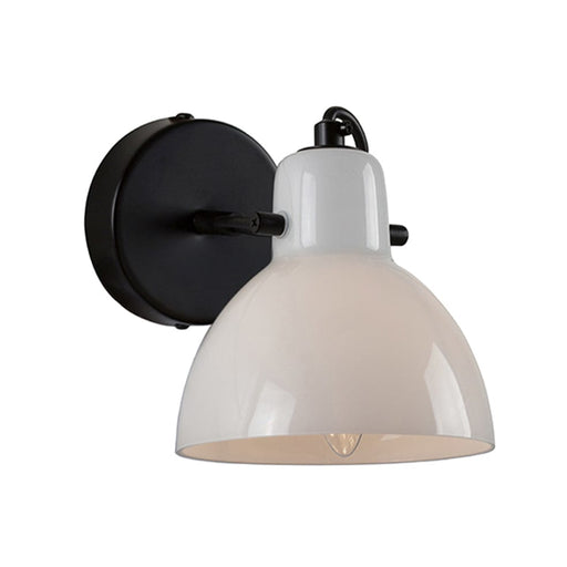 elevenpast Wall Light Black Siena Metal and Glass Wall Light Black | White | Chrome W562B 6007328387121