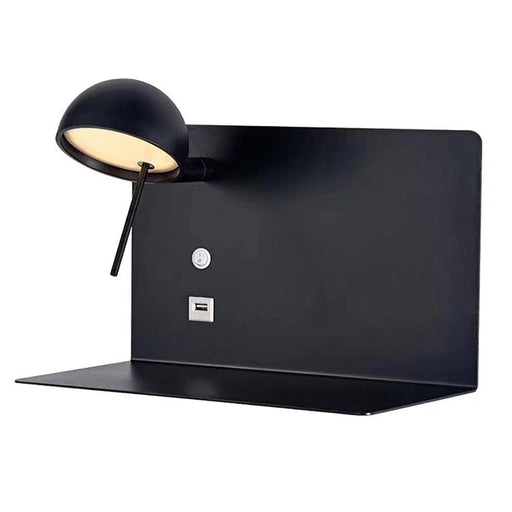 elevenpast Wall light Black Luxo Bedside Solution Light with USB charge port w613b
