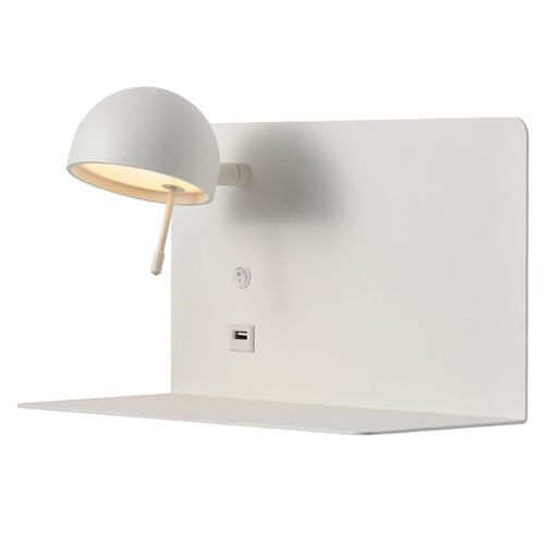 elevenpast Wall light White Luxo Bedside Solution Light with USB charge port w613w