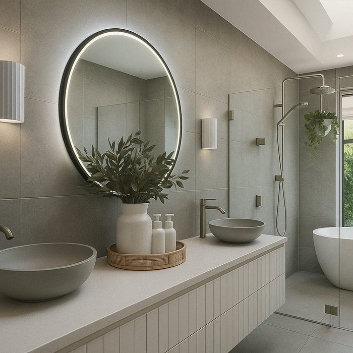 elevenpast Bathroom Mirror Naomi Round LED Bathroom Mirror W656 6009551809265