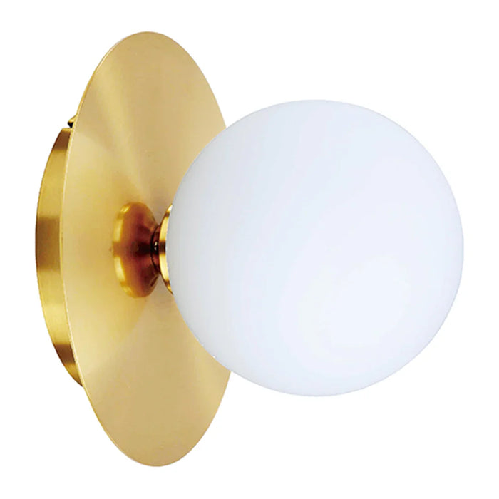 elevenpast Wall Light Sona Gold Metal and Opal Glass Wall Light W663 6009551810834