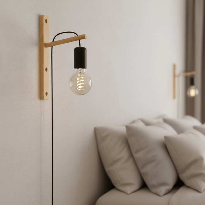 elevenpast Wall light Pockley Wooden Wall Light W671 9002759440138