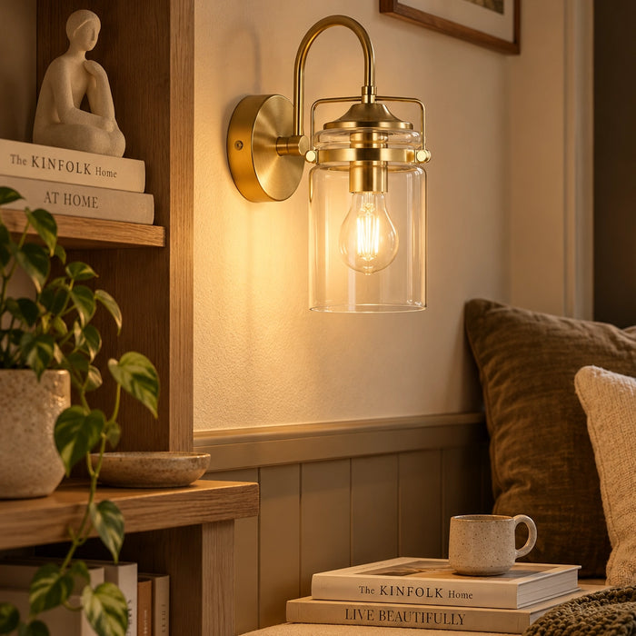 Portside Wall Light – Gold with Clear Glass