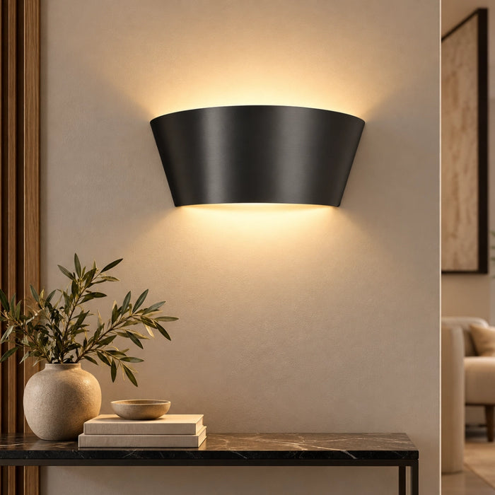 Boho Curved Up & Down LED Wall Light 18W – Black | White | Satin Nickel
