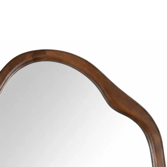 elevenpast Mirrors Irregular Dark Walnut Pear Wood Wall Mirror - 2 Sizes