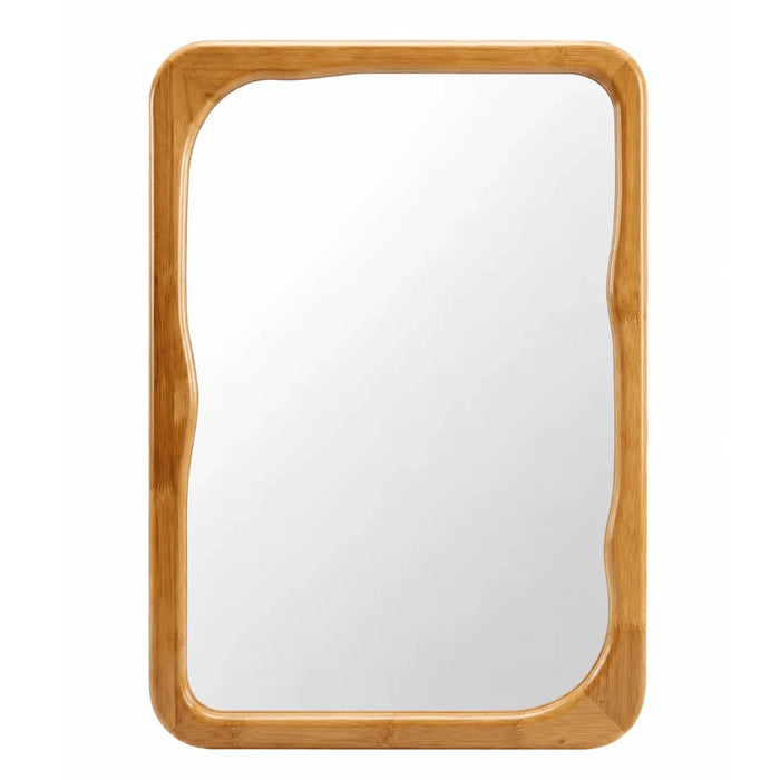 Irregular Square Wood Mirror in Dark Wallnut | Walnut | Natural