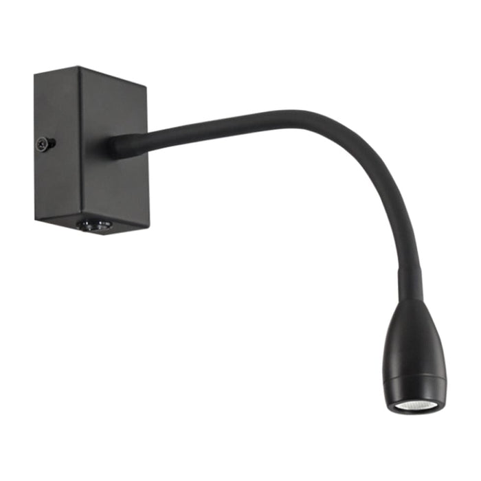 elevenpast Wall Light Fixtures Black Gooseneck Arm LED Wall Light | Black or Satin Chrome WB040/1