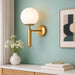 elevenpast Wall Light Rhea Orb Metal and Glass Wall Light - Brass WB155/1 6007226090291
