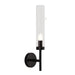 elevenpast Wall Light Black Modern Wall Light for Bedroom – Clear Glass Cylinder WB237 BLACK 6007226091137