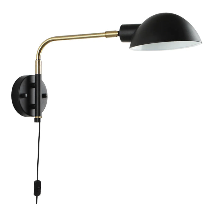 elevenpast Wall Light Austin Metal Wall Light Black -  Cord and Switch WB369 BK/GD 6007226089226