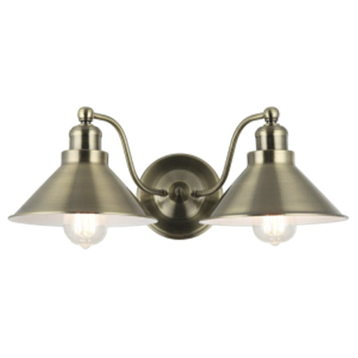 elevenpast Wall light Skyler Wall Light in Antique Brass WB397/2 ANTIQUE 6007226083859