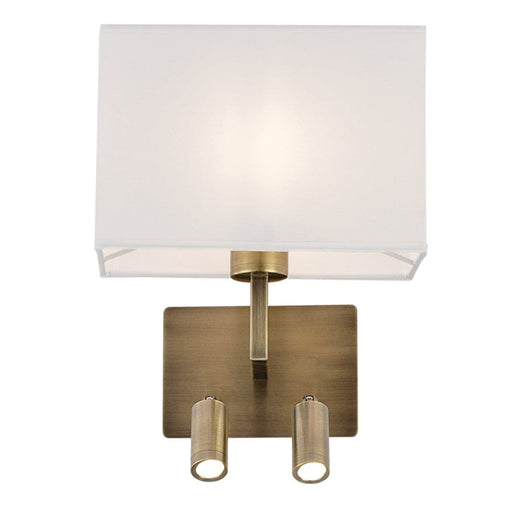 elevenpast Wall light Antique Alaya Wall Light with 2 Reading Lights | Black, Satin or Antique WB408/3 ANTIQUE 6007226084825