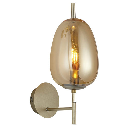 elevenpast Wall light Dew Glass and Metal Wall Light | Gold and Amber WB409/1 AMBER 6007226084894