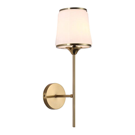 elevenpast Wall Light Astoria Brass Metal and White Glass Wall Light WB707/1 BRASS 6007226089868