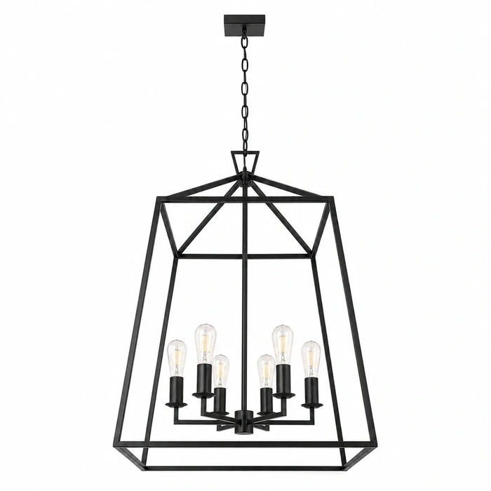 elevenpast pendant light Black Cage Pendant Light – XL 6 Light WE-KLCH-392
