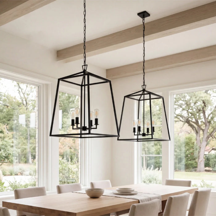 elevenpast pendant light Black Cage Pendant Light – XL 6 Light WE-KLCH-392