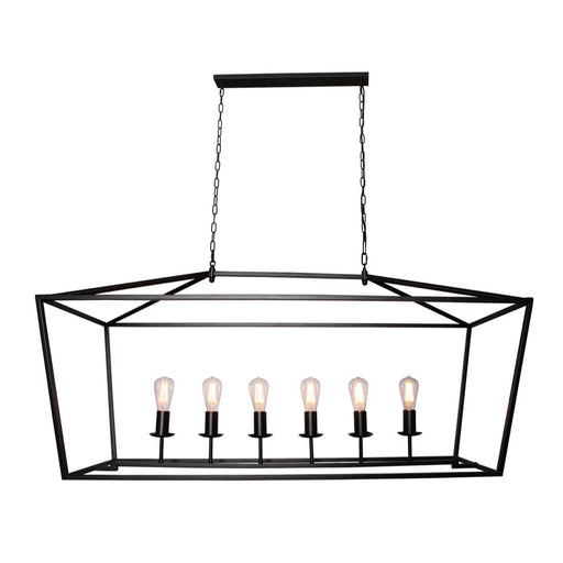 elevenpast Pendant Lights Luna Metal Rectangular Pendant Light Extra Large Black WE-KLCH-395