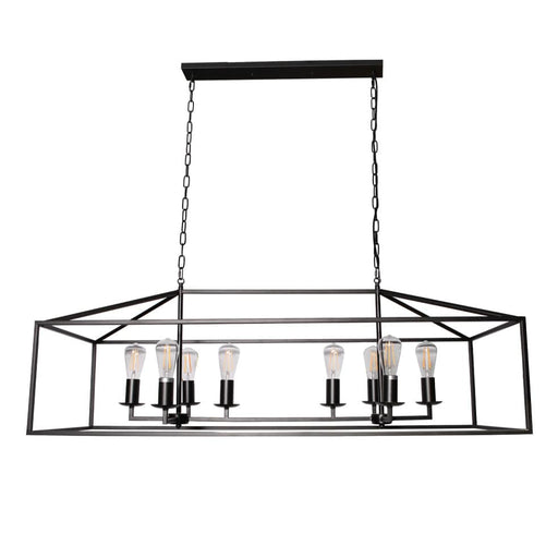 elevenpast Pendant Lights Luna Metal Rectangular Pendant Light Large Black WE-KLCH-396