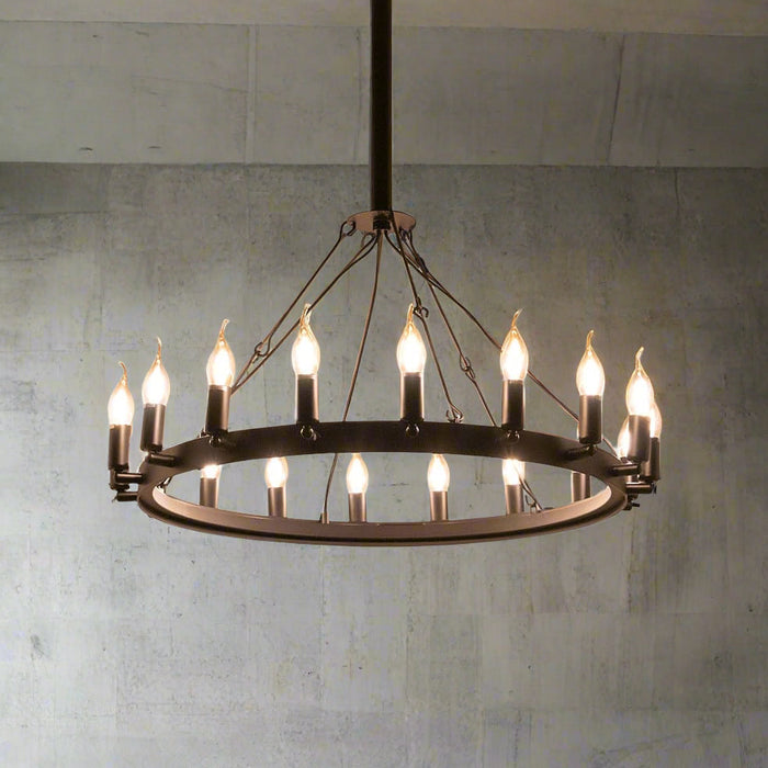 elevenpast Large Barn Round Black Pendant Light WE-KLCH-397-18