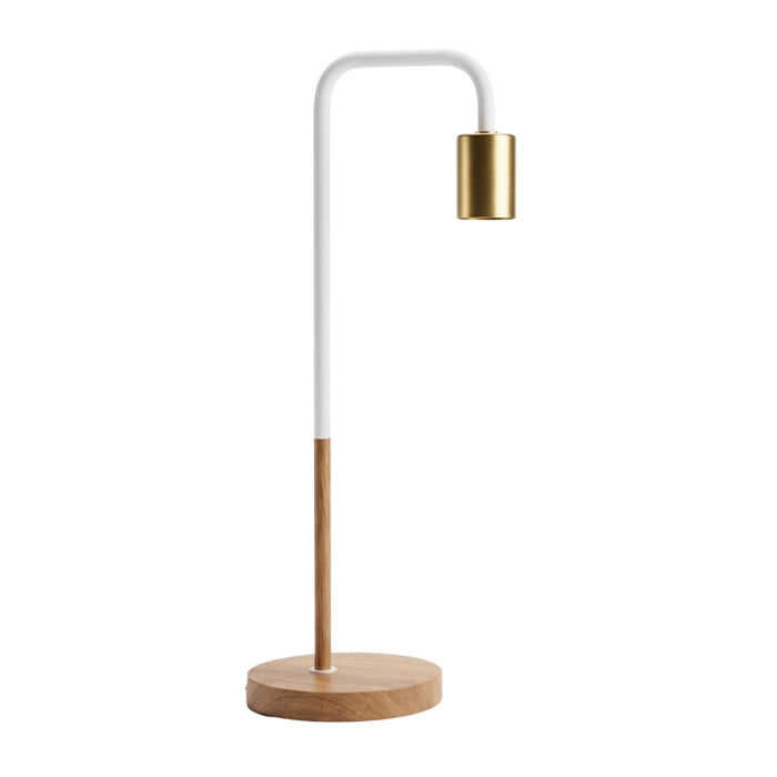 Gold Wood and White Minimalist Desk Lamps – Set of 2