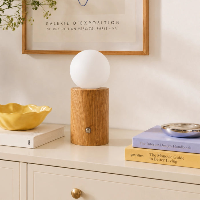 Tobi Rechargeable Globe Lamp -  Wood | Blue | Orange | Green