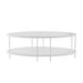 elevenpast Coffee Table Orbit Metal Oval Coffee Table White WTAB79