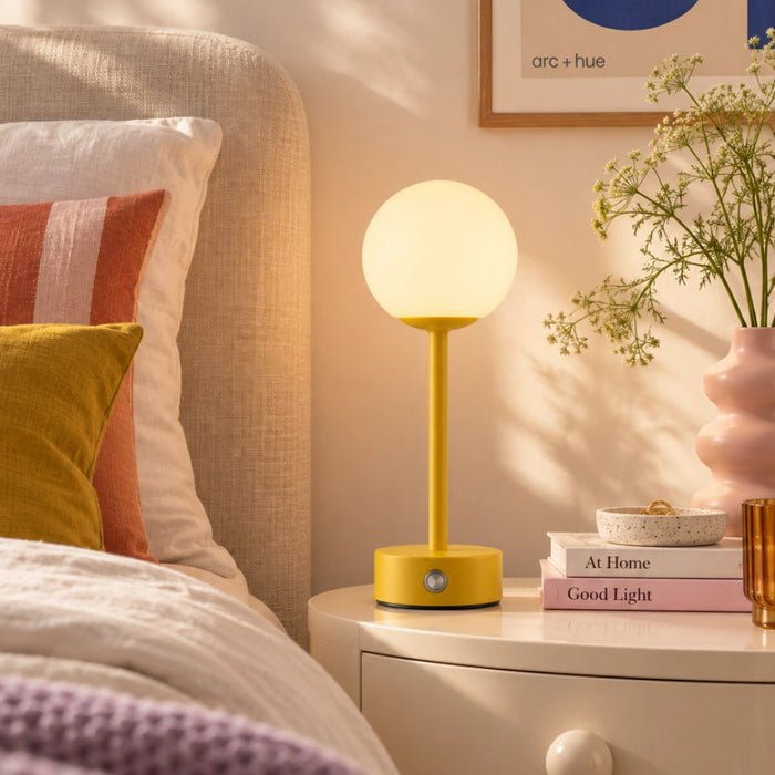 Nomi Rechargeable Globe Lamp -  Black | Lemon | Pink | Forest Green