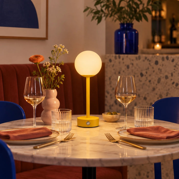 Nomi Rechargeable Globe Lamp -  Black | Lemon | Pink | Forest Green