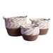 elevenpast woven basket set Weaved Baskets Set Of 3 - Brown And White Mix Top YT222017