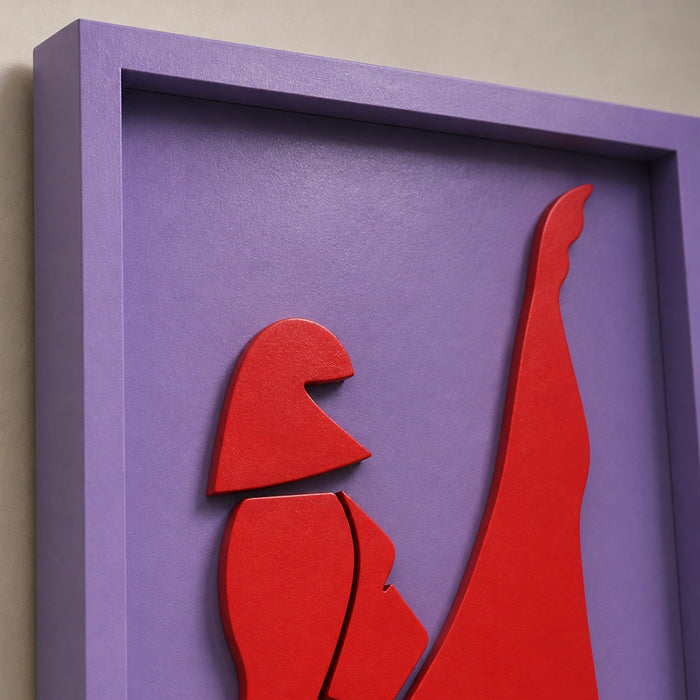 Zara Wooden Wall Art | Lilac Red Flame