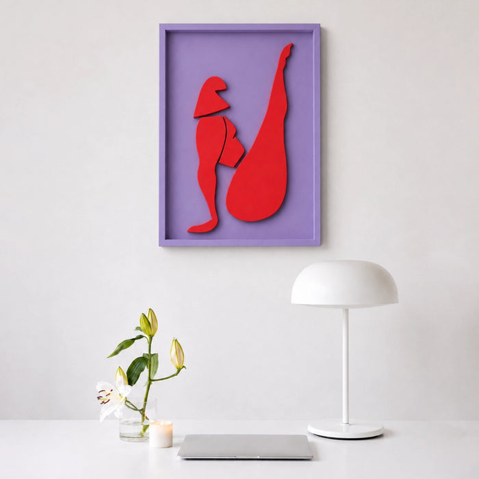 Zara Wooden Wall Art | Lilac Red Flame