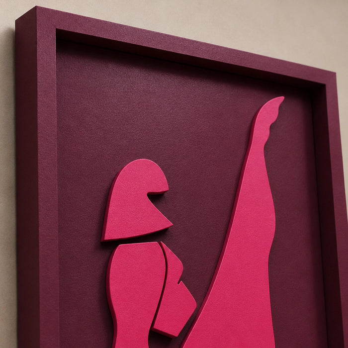 Zara Wooden Wall Art | Burgundy and Pink