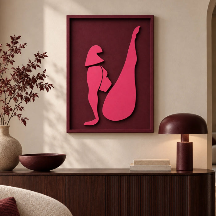 Zara Wooden Wall Art | Burgundy and Pink