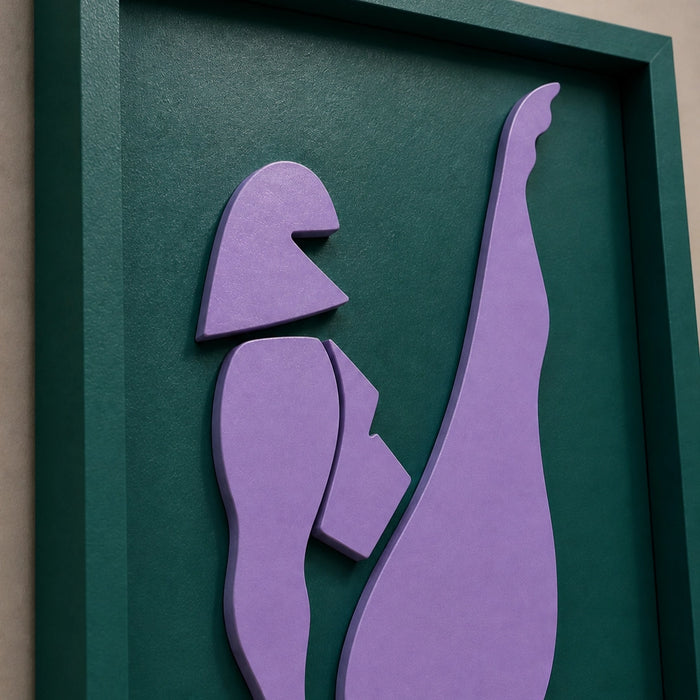 Zara Wooden Wall Art | Forest Green and Lilac
