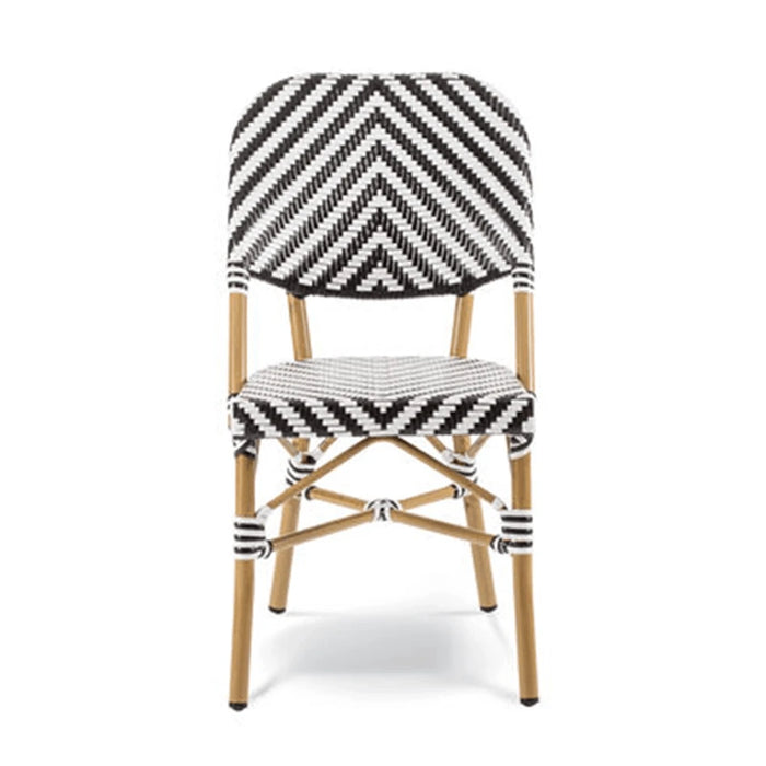 elevenpast metal weaved chair Zig Zag Black and White Weaved Metal Chair - Bamboo Finish ZIGZAG CHAIR