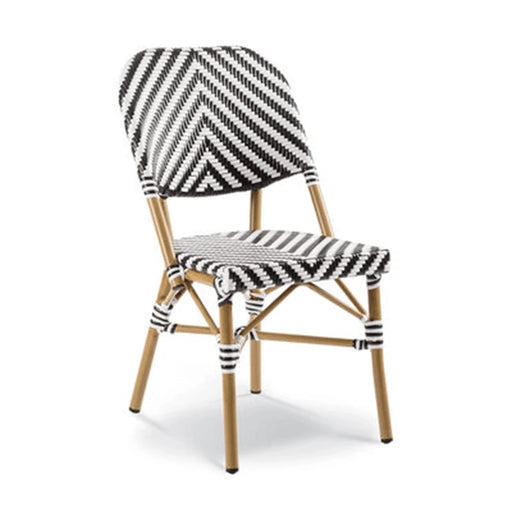 elevenpast metal weaved chair Zig Zag Black and White Weaved Metal Chair - Bamboo Finish ZIGZAG CHAIR