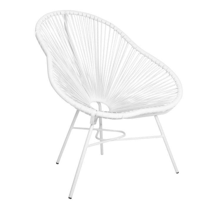 elevenpast White Wicker Chair - Steel 1316612