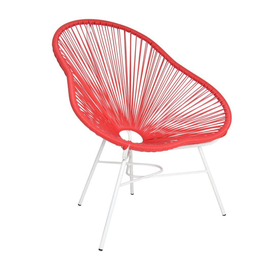 elevenpast Red Wicker Chair - Steel 1316650